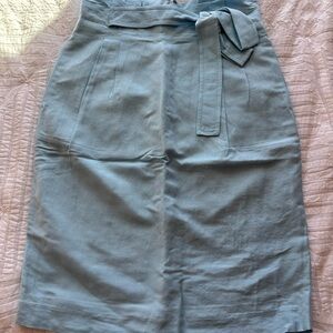 Ann Taylor Light Blue Paper Bag Pencil Skirt